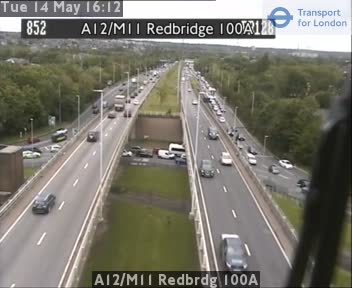 Straßen A12 und M11 Redbridge 100a Webcam