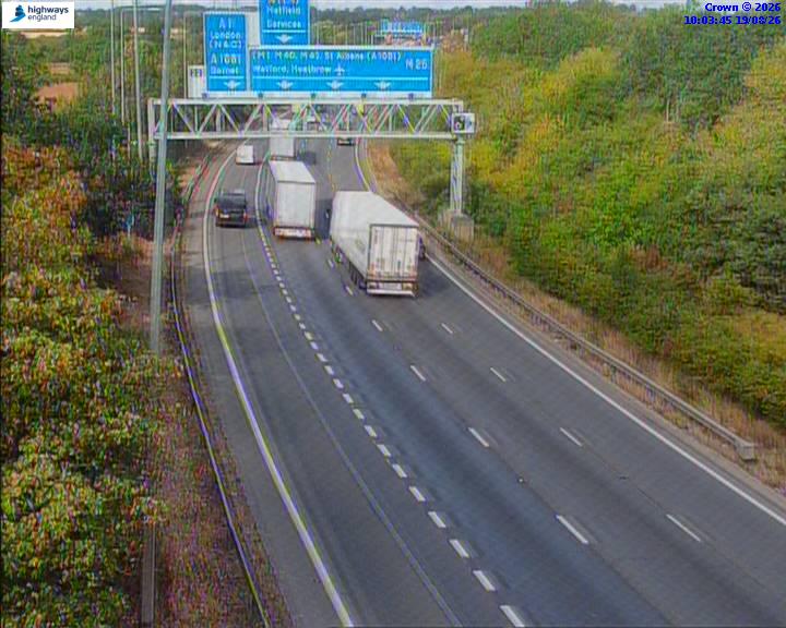 Click for full screen live camera. M25 55353 J24 – J23